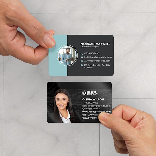 Cartes de visite en plastique blanc (PVC)