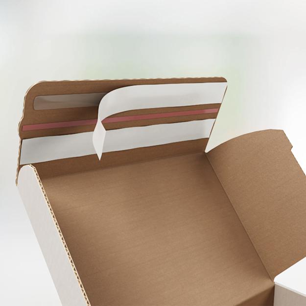 Scatola di spedizione con lembo autosigillante