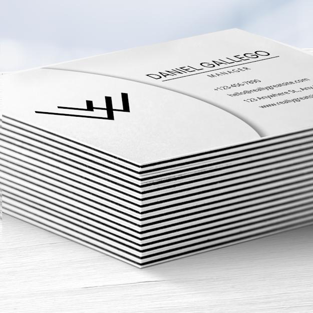 Cartes de visite à tranche colorée