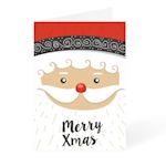 Santa face Merry Christmas Christmas card design available at Helloprint