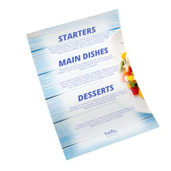 Ongevouwen menukaarten