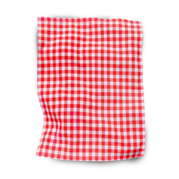 Image of a red and white picnic blanket. Personalise at HelloPrint now!