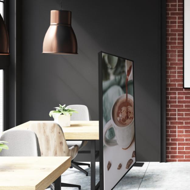 Cloison acoustique mobile dans un café. Parfait pour séparer et protéger vos clients des nuisances sonores.