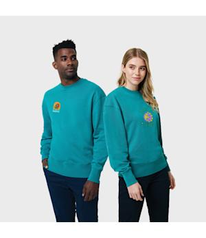 Pull relax en coton recyclé à col ras du cou