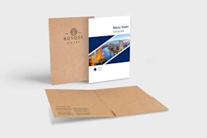 Presentatiemap met gelijmd vak