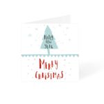 White Merry Christmas card with Christmas tree square design available at Helloprint