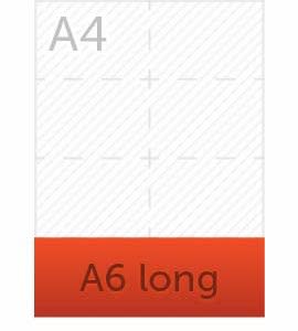 Icône flyer format A6 long ou A long 74x210 | Drukwerkbestellen.be