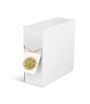 Nachhaltige Etiketten auf Rolle im Wunschformat