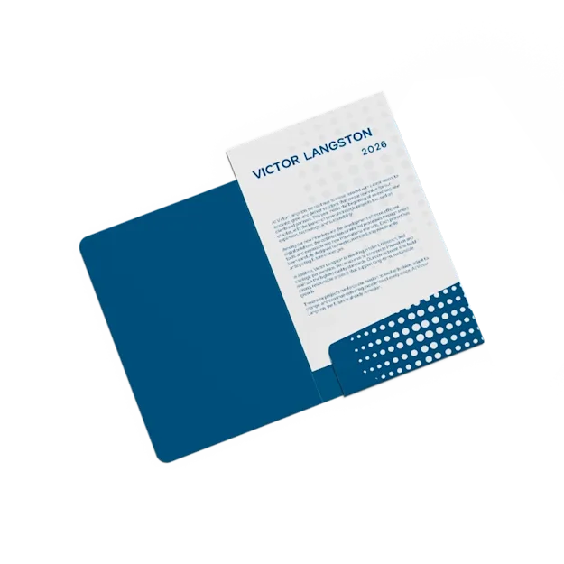 Presentatiemap met gelijmd vak