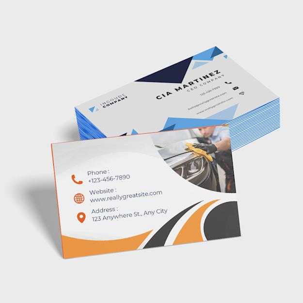 Cartes de visite à tranche colorée