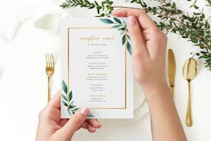 Voorbeeld menukaart bruiloft