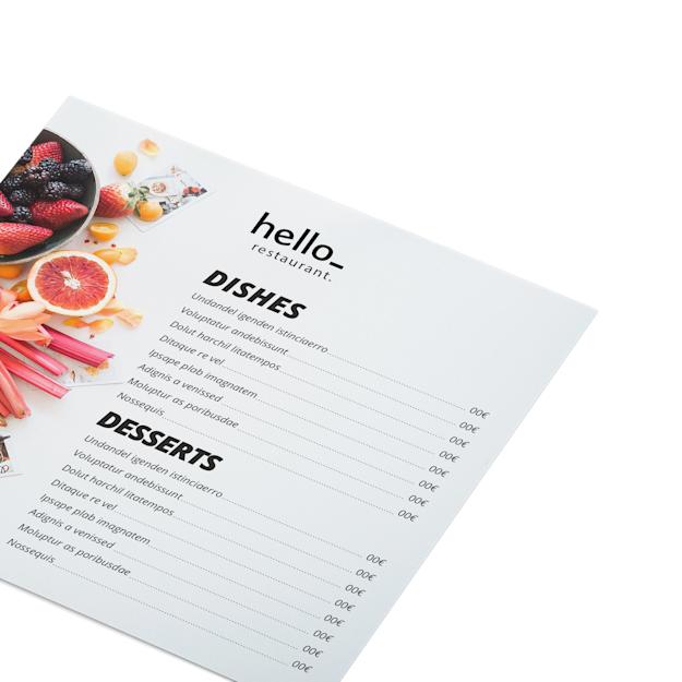 Menù classico su una pagina