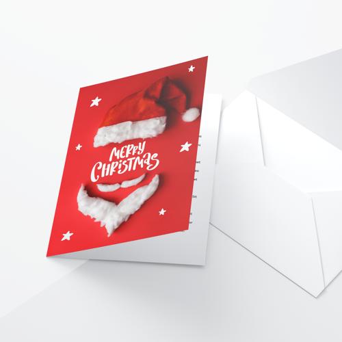 Bedrukte kerstman kerstkaarten. Bestel nu jouw gepersonaliseerde kerstkaarten bij 1-2-3druk.nl