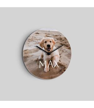 Runde Hartfaserplatte Fotouhr