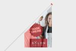 Printed Shop flags with your shop logo for a custom communication - available at Helloprint