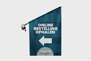 Raamvlaggen printen, personaliseer de uwe met uw bedrijfslogo op DrukwerkMAX