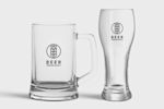 Personalised beer glasses with your own design - available online at Helloprint