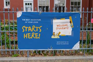 Spandoek ontwerp ''terug naar school''