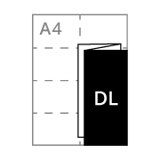 A4 <br>folded to <br><strong>DL (6pp)</strong>