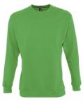 Ein grünes Sweatshirt das von Helloprint verkauft wird und bedruckt werden kann. 