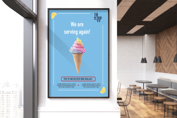Image of a printed poster depicting an ice-cream