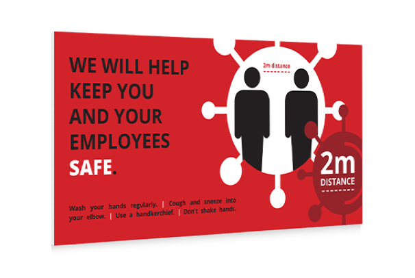 Red Anti COVID-19 Foamex signs