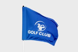 Printed golf flags with your professional design - get yours online at holaimprenta.es