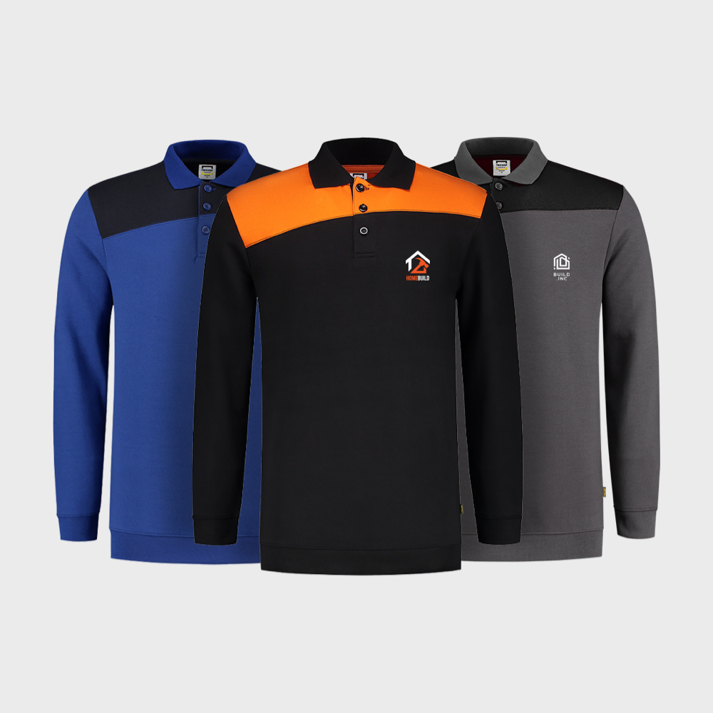 Felpa bicolore con colletto polo Tricorp