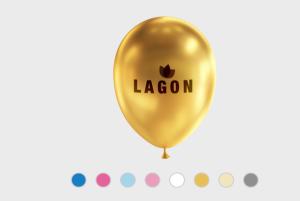 Metallic coloured balloons, printed with your company name at stopandprint.it