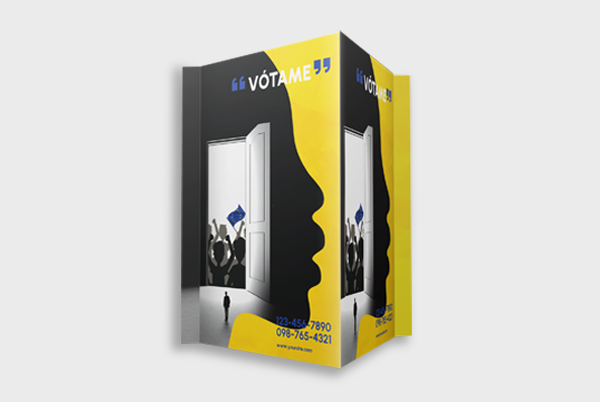 Carteles electorales plegados