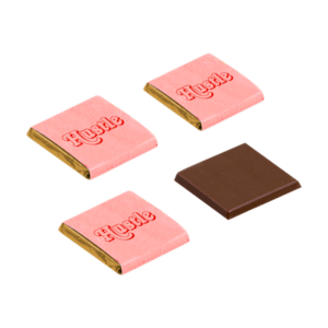 Quadrotti al cioccolato con carta riciclata