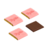 Chocoladevierkantjes in gerecycleerd papier