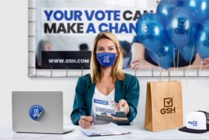 Image of printed promotional materials with a unique logo. Great for elections and campaigns!