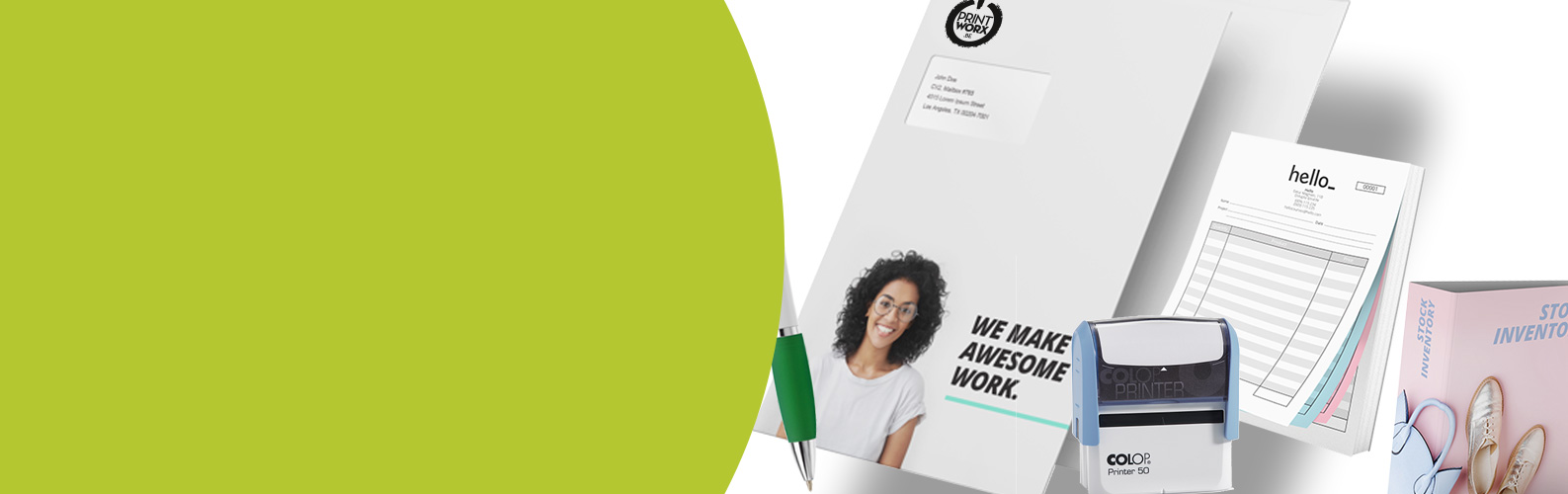 Zakelijk drukwerk,<br>
netjes en verzorgd.
