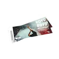 purple printed entrance tickets