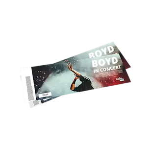 purple printed entrance tickets