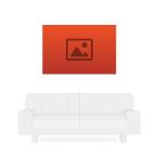 Ein Vergleich einer Leinwand von Helloprint und einer 2er Couch. Die Größe ist 120cm x 80cm.