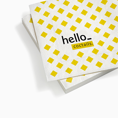 A printed napkin available at Helloprint with custom printing solutions for a cheap price