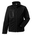 Een zwart gekleurde soft shell jas geschikt om te bedrukken met een logo of design naar keuze bij Drukzo. 