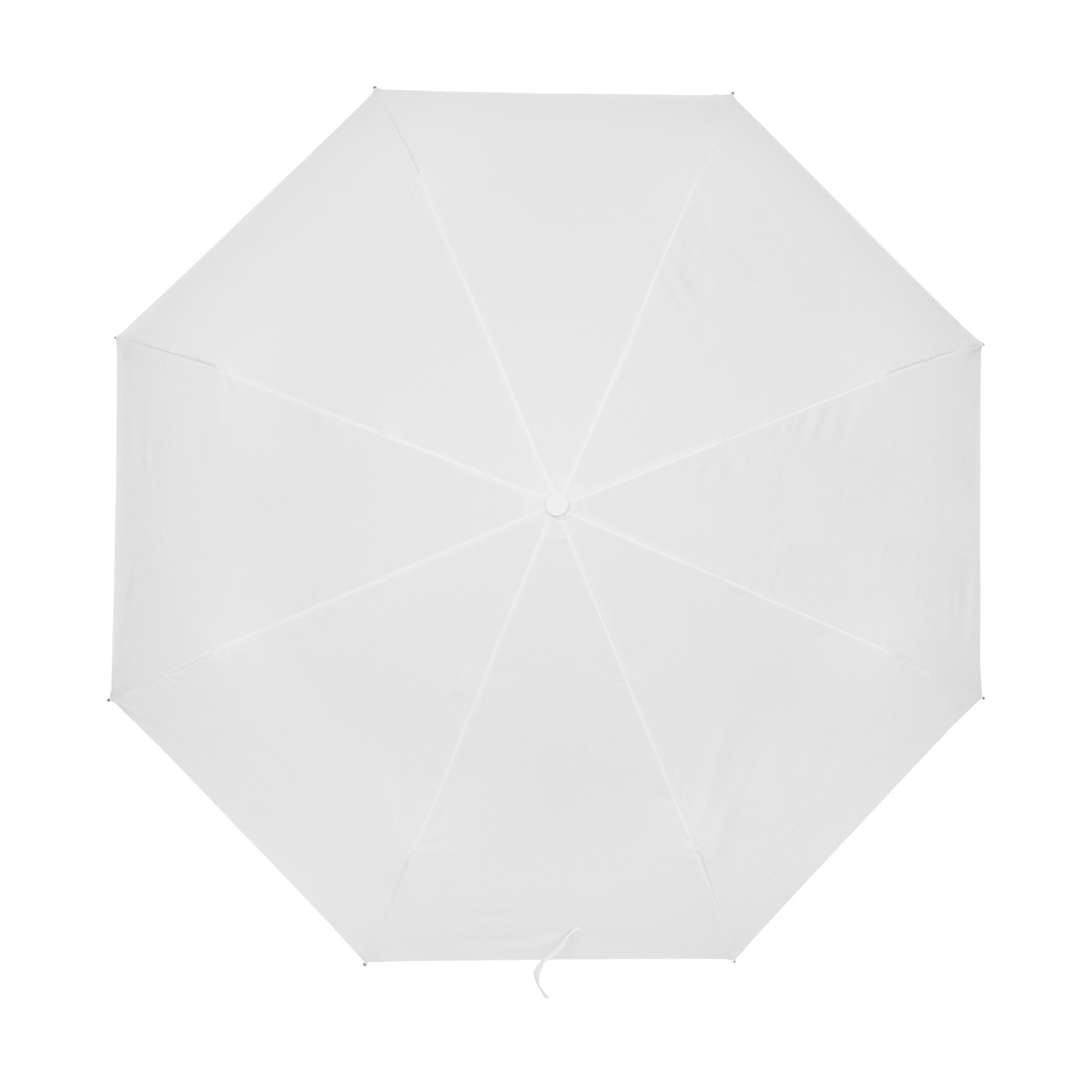 A big white opened umbrella available at Helloprint with customised printing solutions for cheap prices