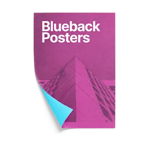 Poster con retro blu