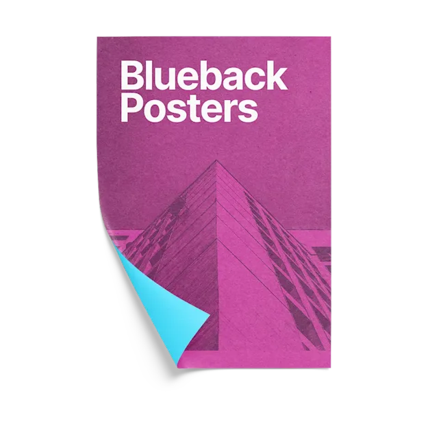 Block-out poster featuring a beagle dog sitting against a green background with the text 