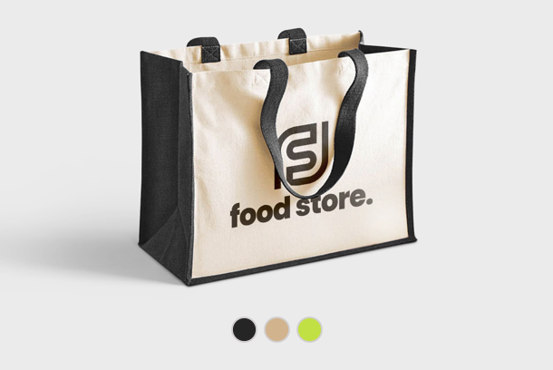 A jute and cotton mix bag, perfect for the beach and shopping - personalised at Helloprint