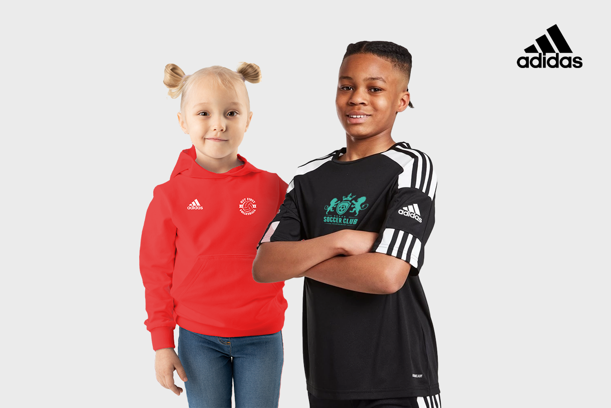 Bedruk je logo of naam op Adidas kinds sportkleding Drukzo