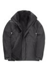 3-in-1 Jacke in schwarz mit versteckter Kapuze und Fleece-Inlay ist für jede Jahreszeit angebracht. Verkauft von Helloprint