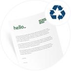Letra de carta con membrete imprimible en papel reciclado, disponible en Helloprint