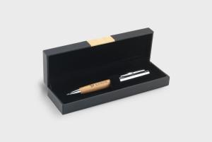 Bolígrafo de bambú con estuche