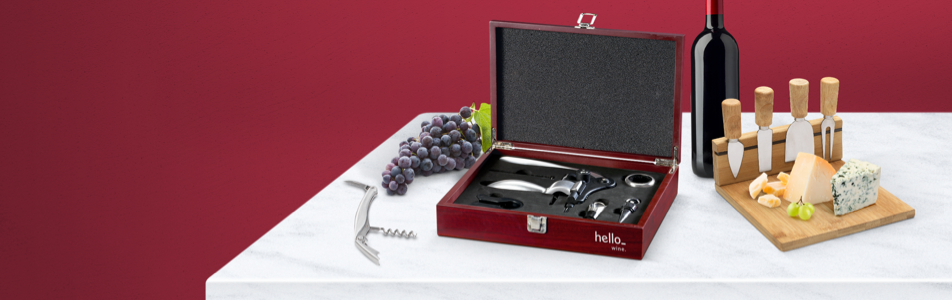 Christmas and new year gifts - food and wine banner