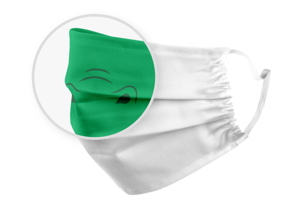 kids microfibre face mask zoomed in on the design