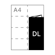 A4 <br>folded to <br><strong>DL (6pp)</strong>